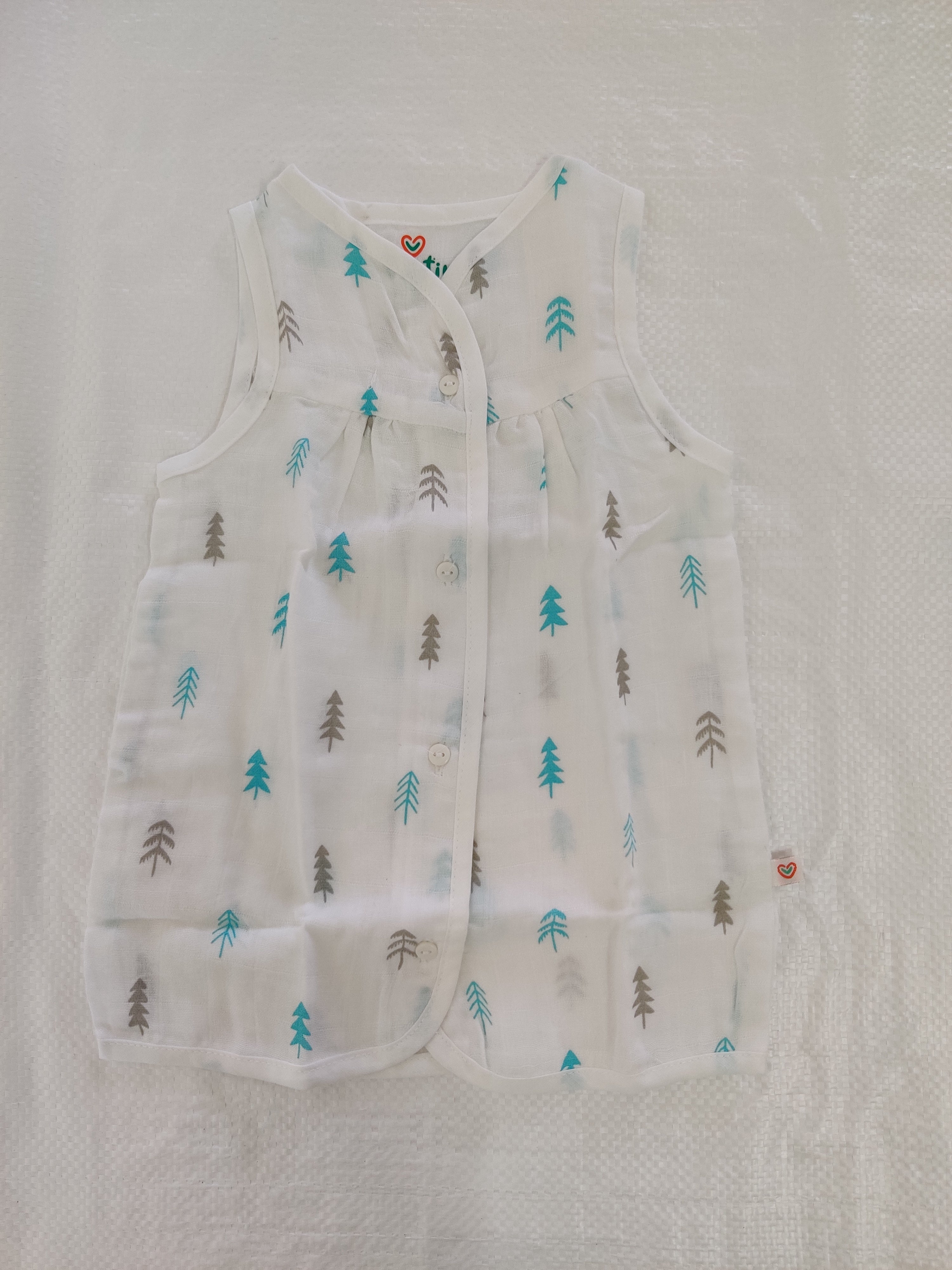 Muslin frock 3-6 - pine