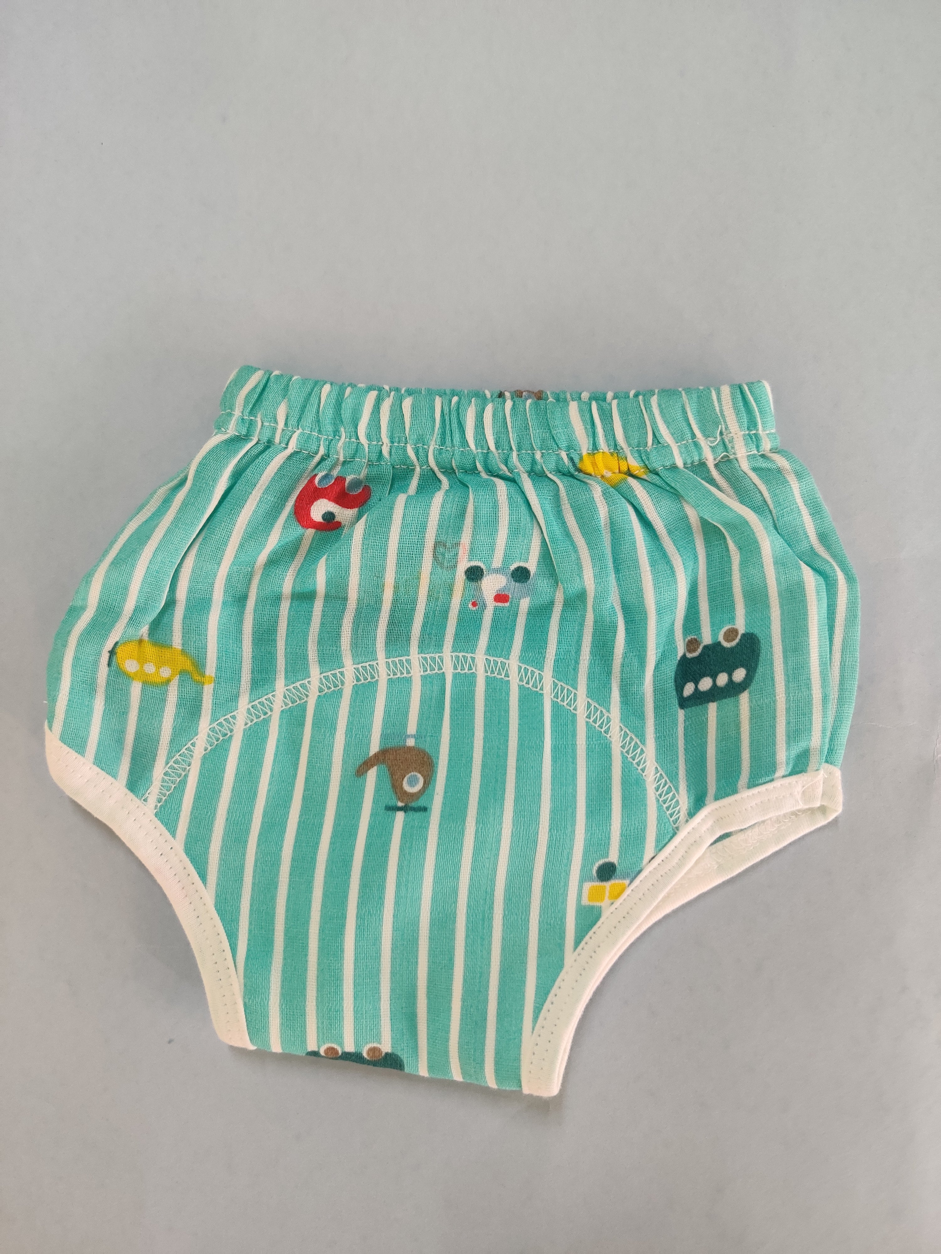 Muslin Padded underwear - Green stripes
