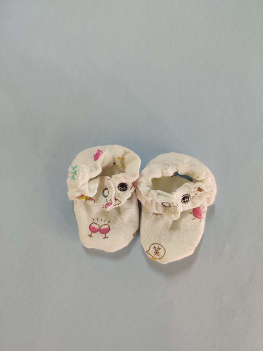 Muslin Booties - Emoji