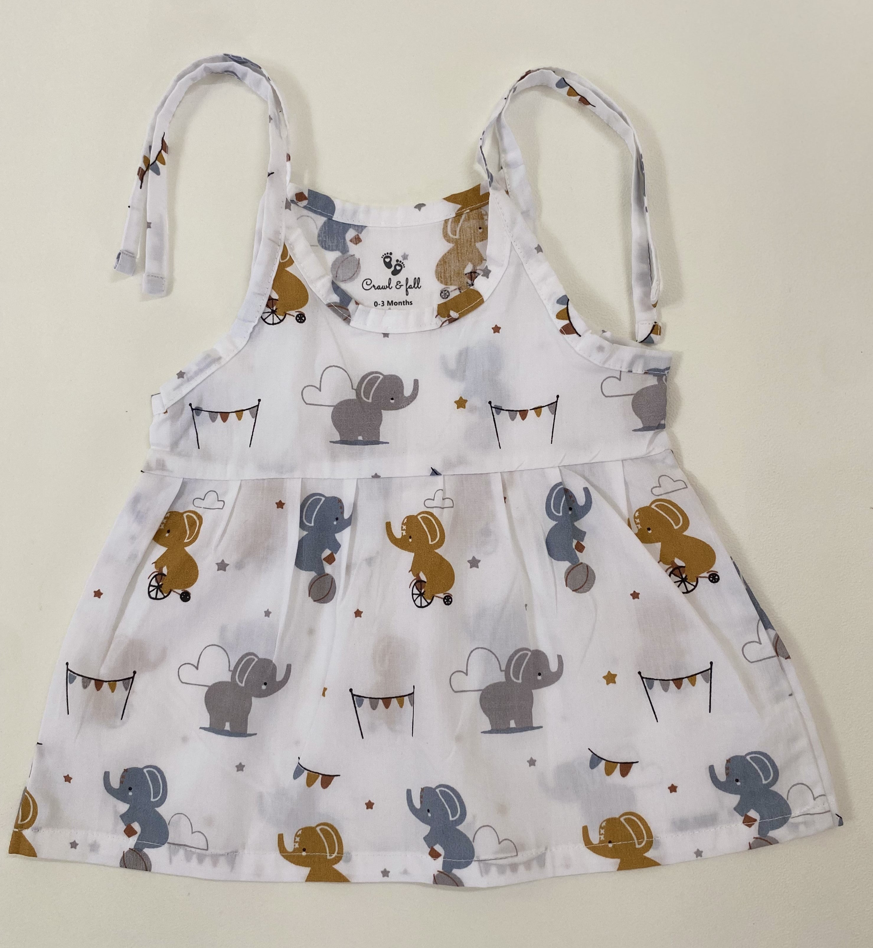 MulMul cotton Frock  - Jumbo circus 0-3M