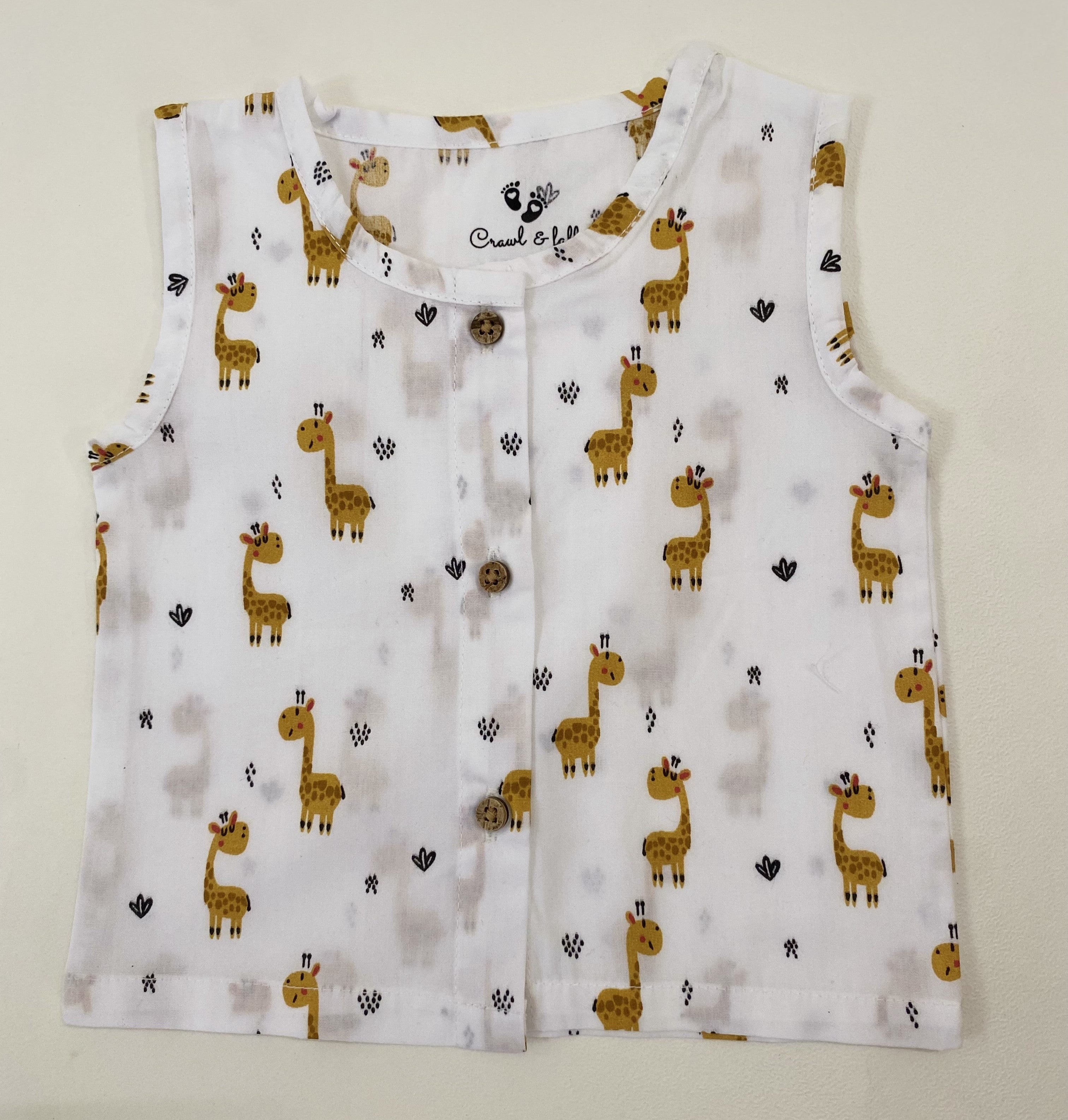 MulMul cotton Jhabla  - Giraffe
