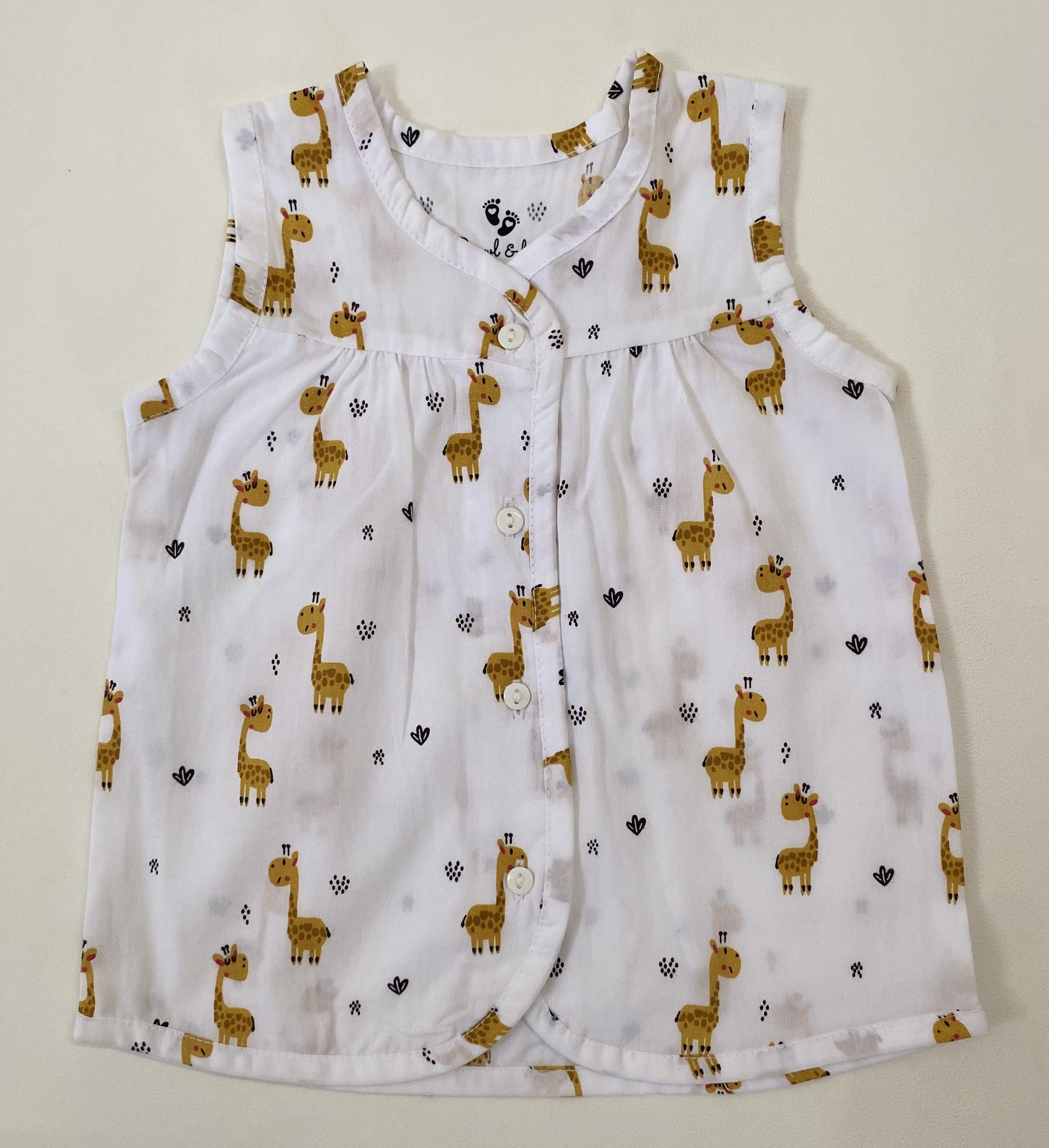 MulMul cotton frock - Giraffe 3-6M