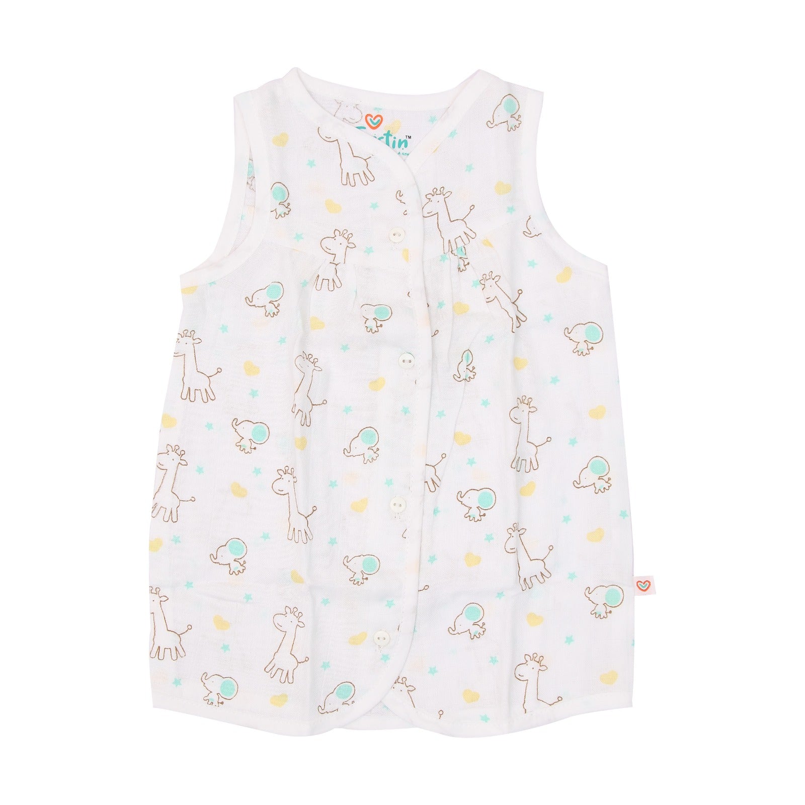Muslin frock 3-6 - Giraffe