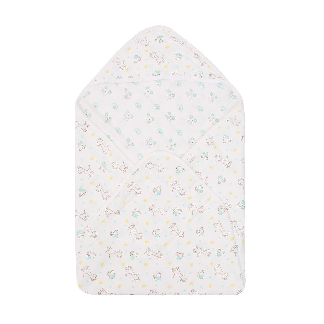 Muslin hooded blanket - Giraffe & Rabbit