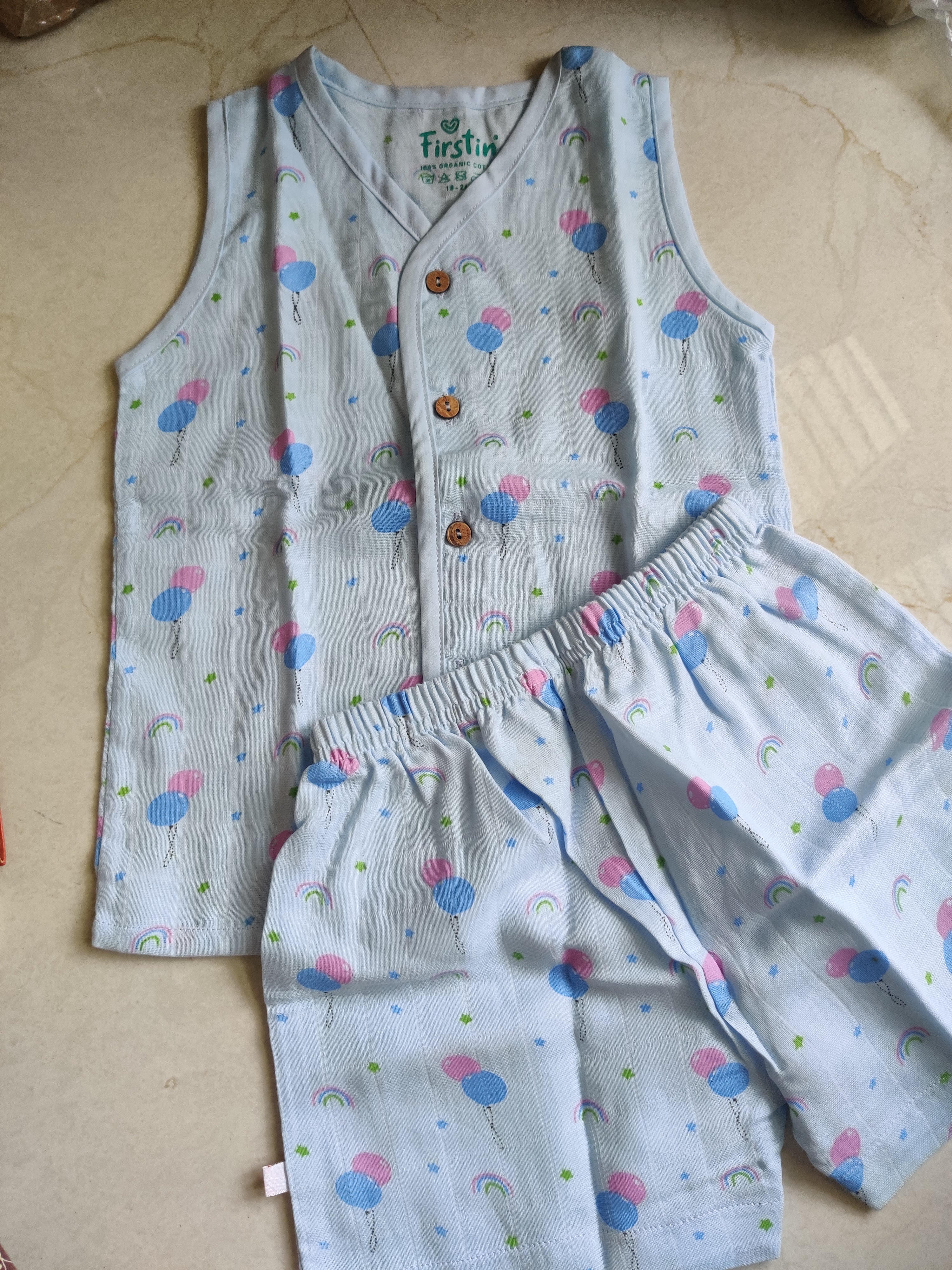 Muslin jhabla set 1-2 years- Balloon