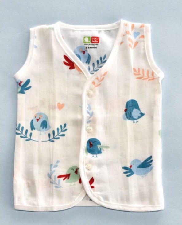 Muslin Jhabla 3-6 - Blue bird