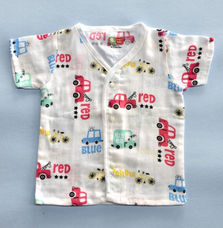 Muslin Jhabla 6-12 - Red Truck