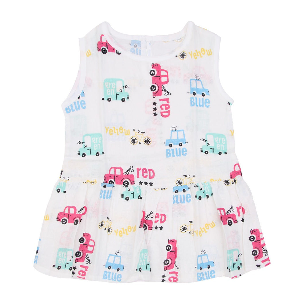 Muslin Frock 6-12 - Red Truck