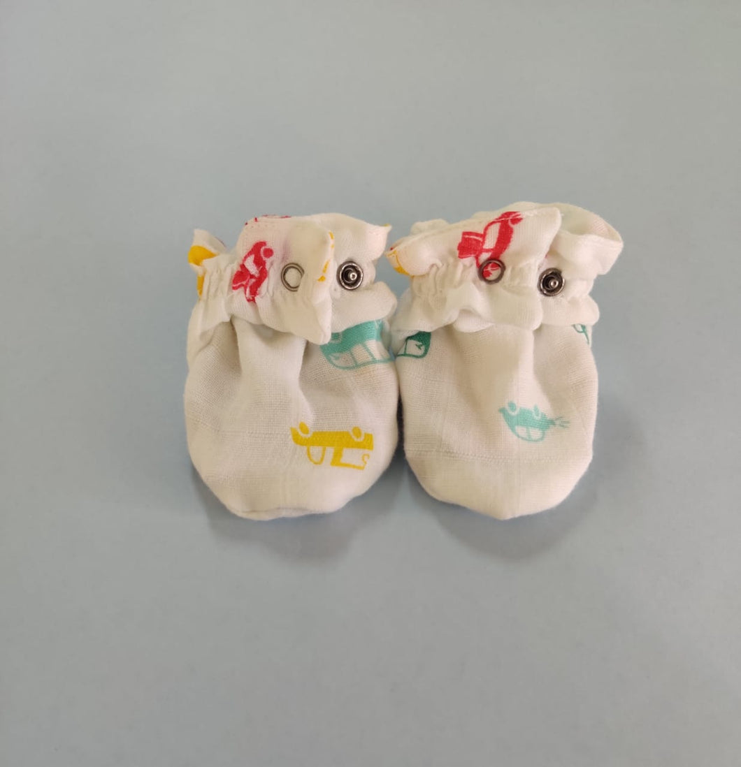 Muslin Booties - Bus