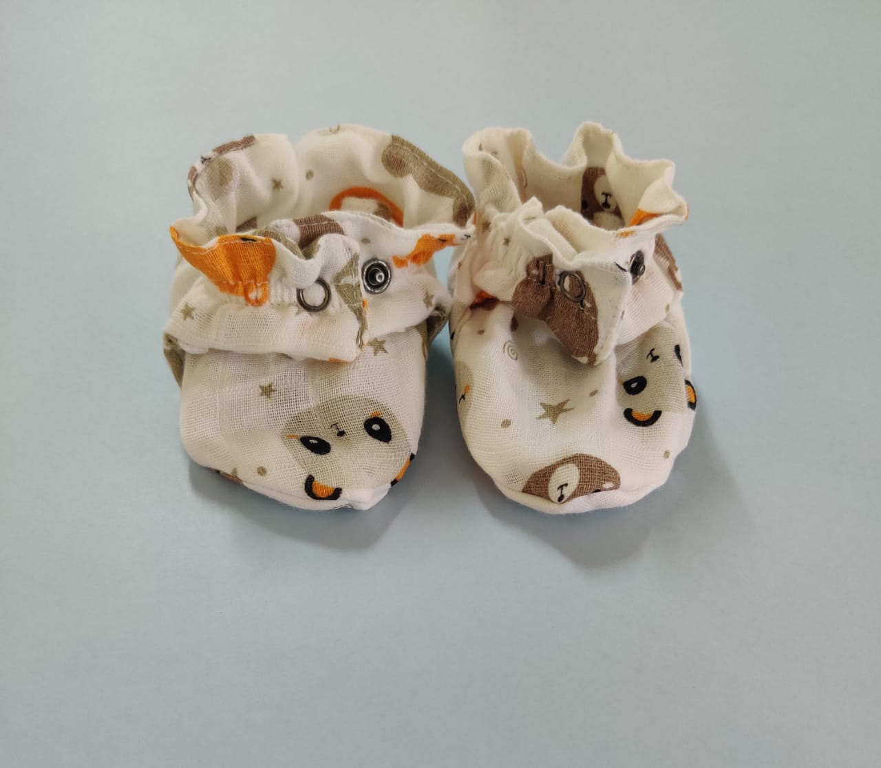 Muslin Booties - Teddy