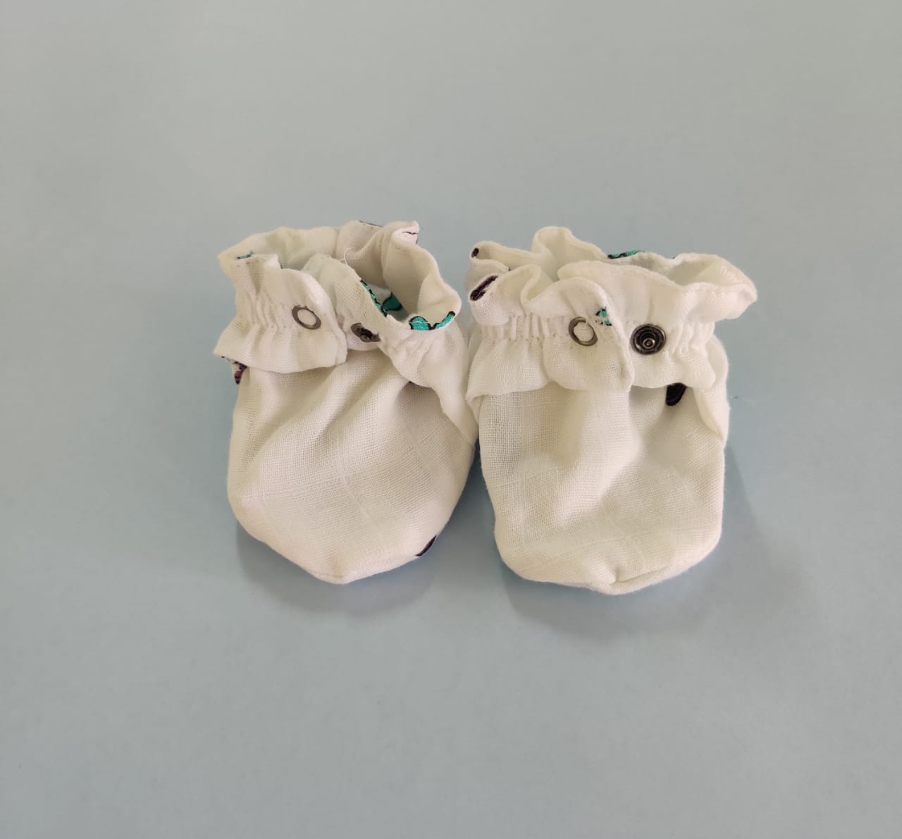 Muslin Booties - Blue mermaid