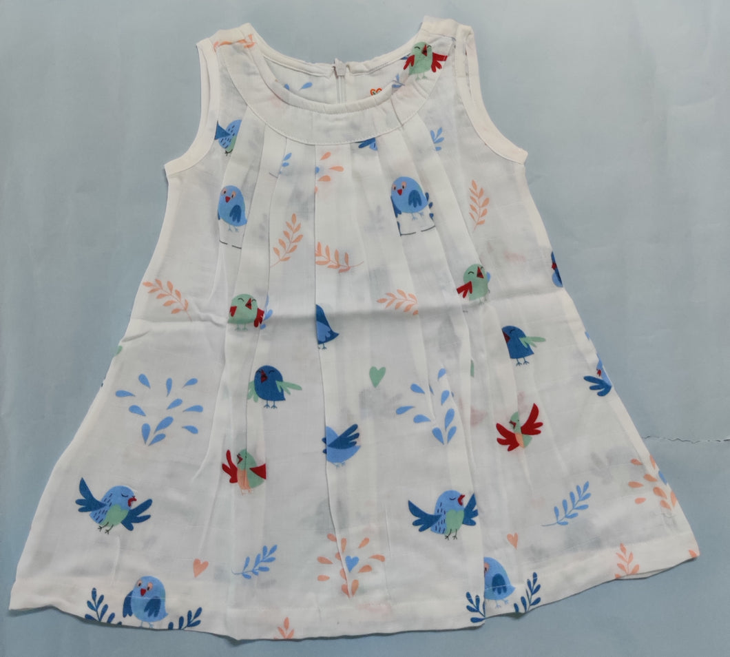 Muslin Frock 1-2 years - Blue bird
