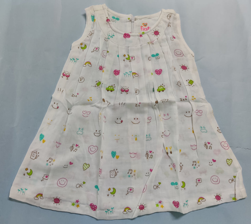 Muslin Frock 1-2 years - Emoji