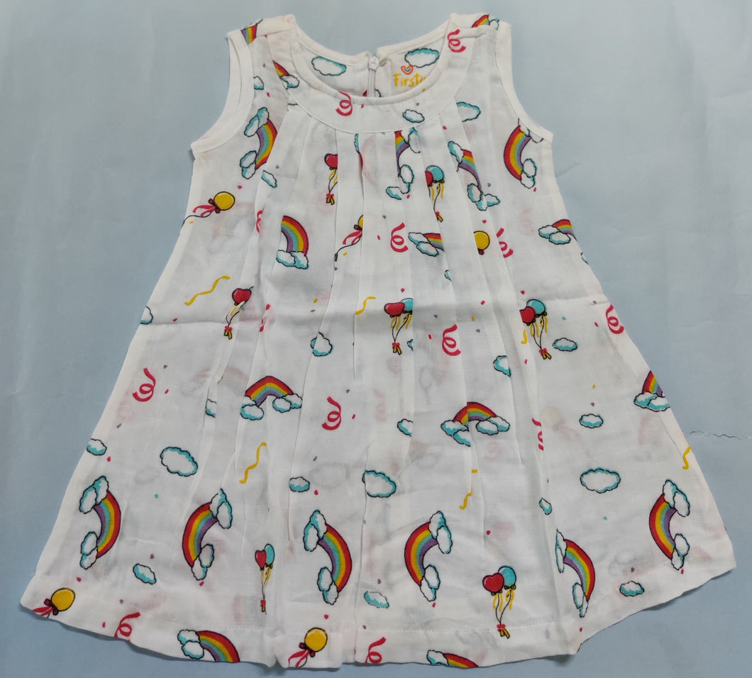 Muslin Frock 1-2 years - Rainbow
