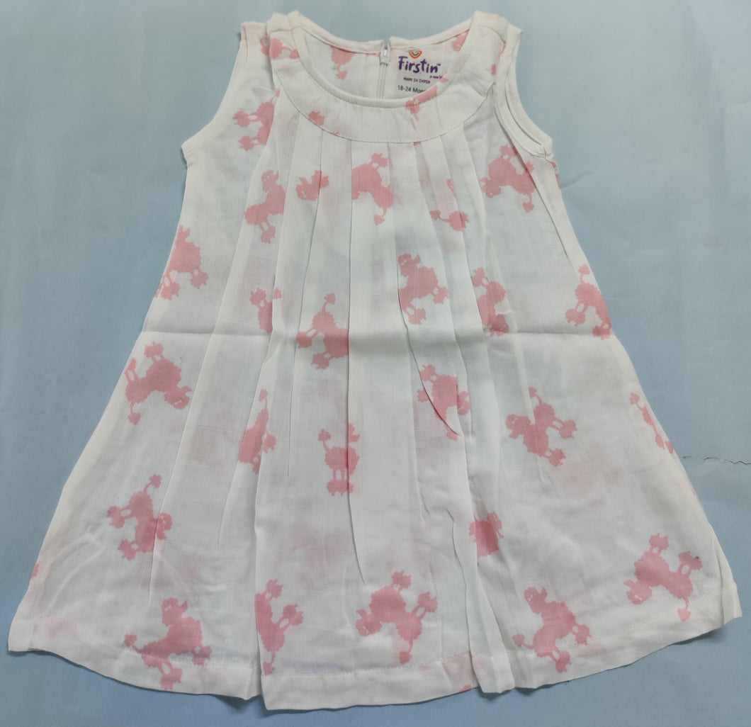 Muslin Frock 1-2 years - Pink pink