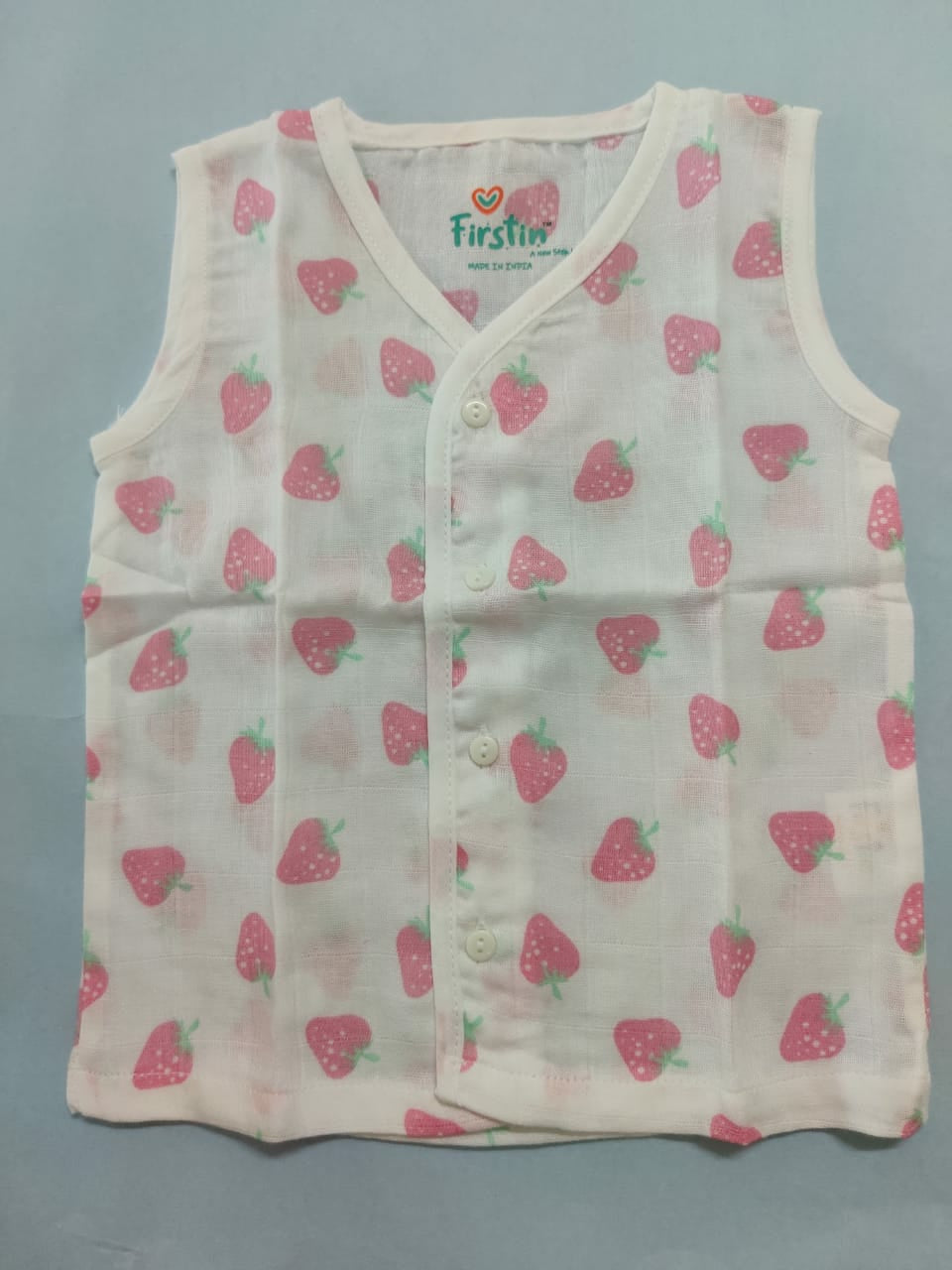 Muslin Jhabla - Strawberry