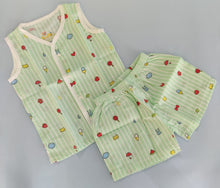 Load image into Gallery viewer, Muslin Jhabla set 1-2 years - Stripes

